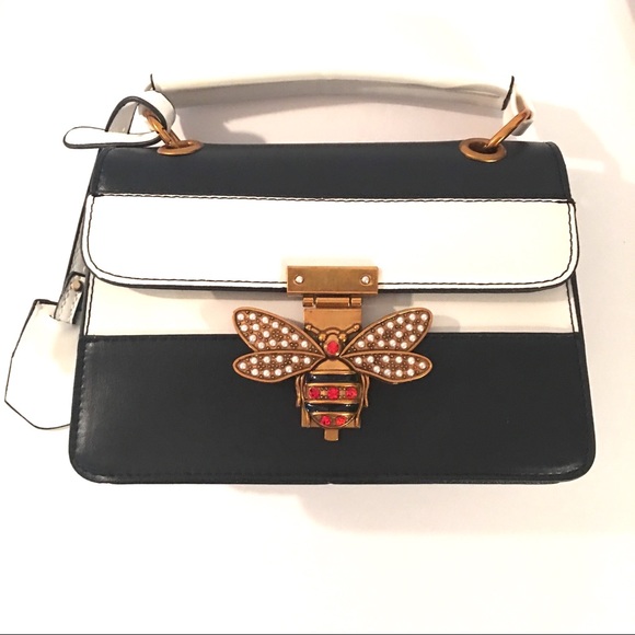 🐝HONEY BEE🐝 JEWELED BEE TOP HANDLE/CROSSBODY BAG - Picture 8 of 8